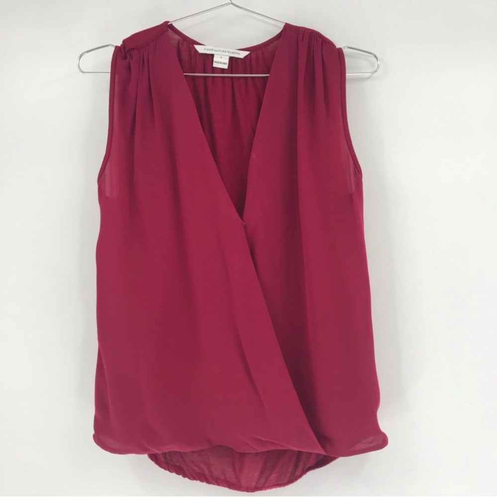 Diane Von Furstenberg Sleeveless Silk Blouse Size Small - Picture 1 of 7